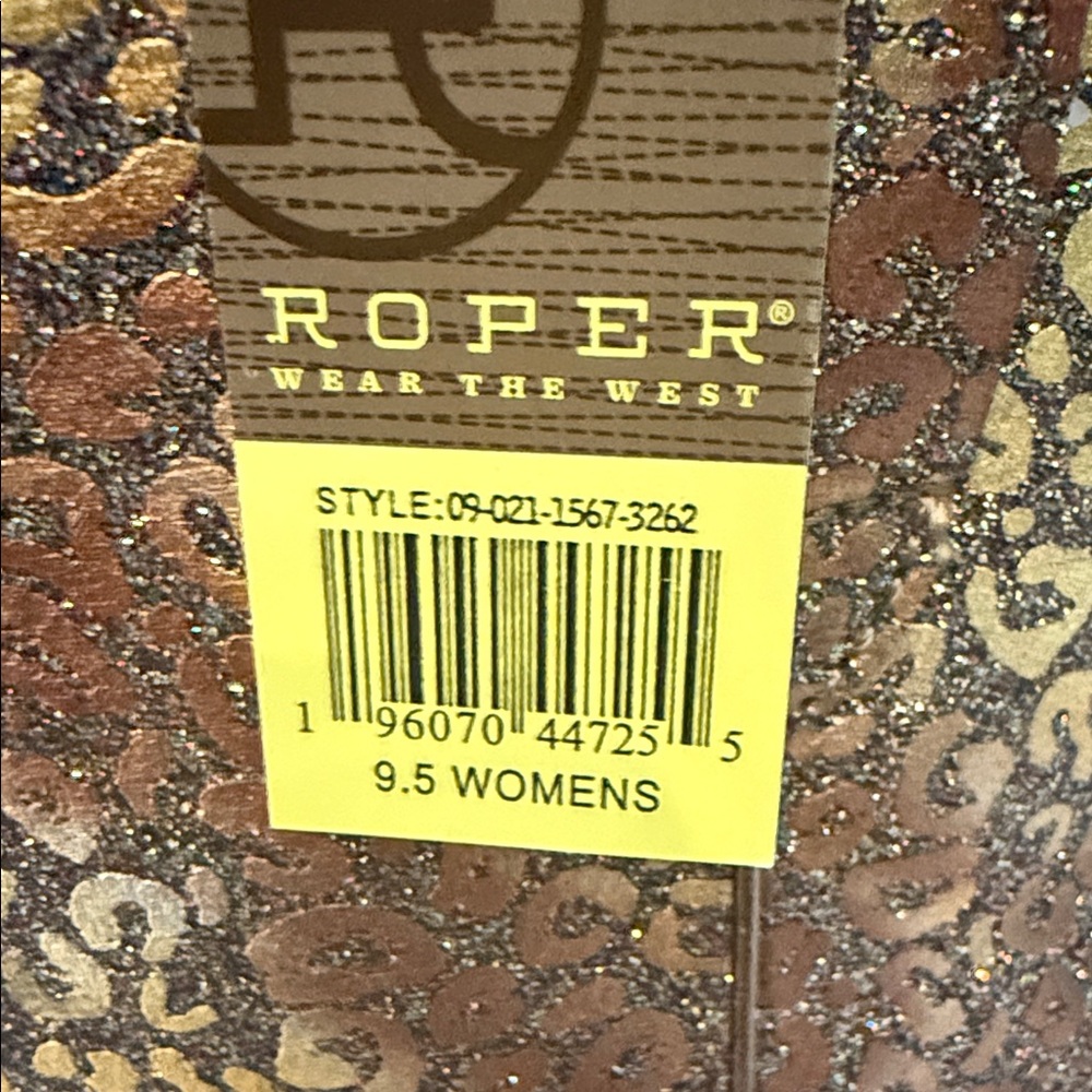 Roper Metallic Leopard Print Boots - Picture 7 of 7